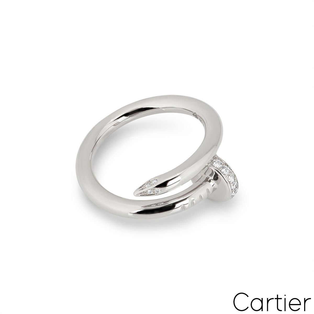 Cartier White Gold Diamond Juste Un Clou Ring Size 50 B4092700